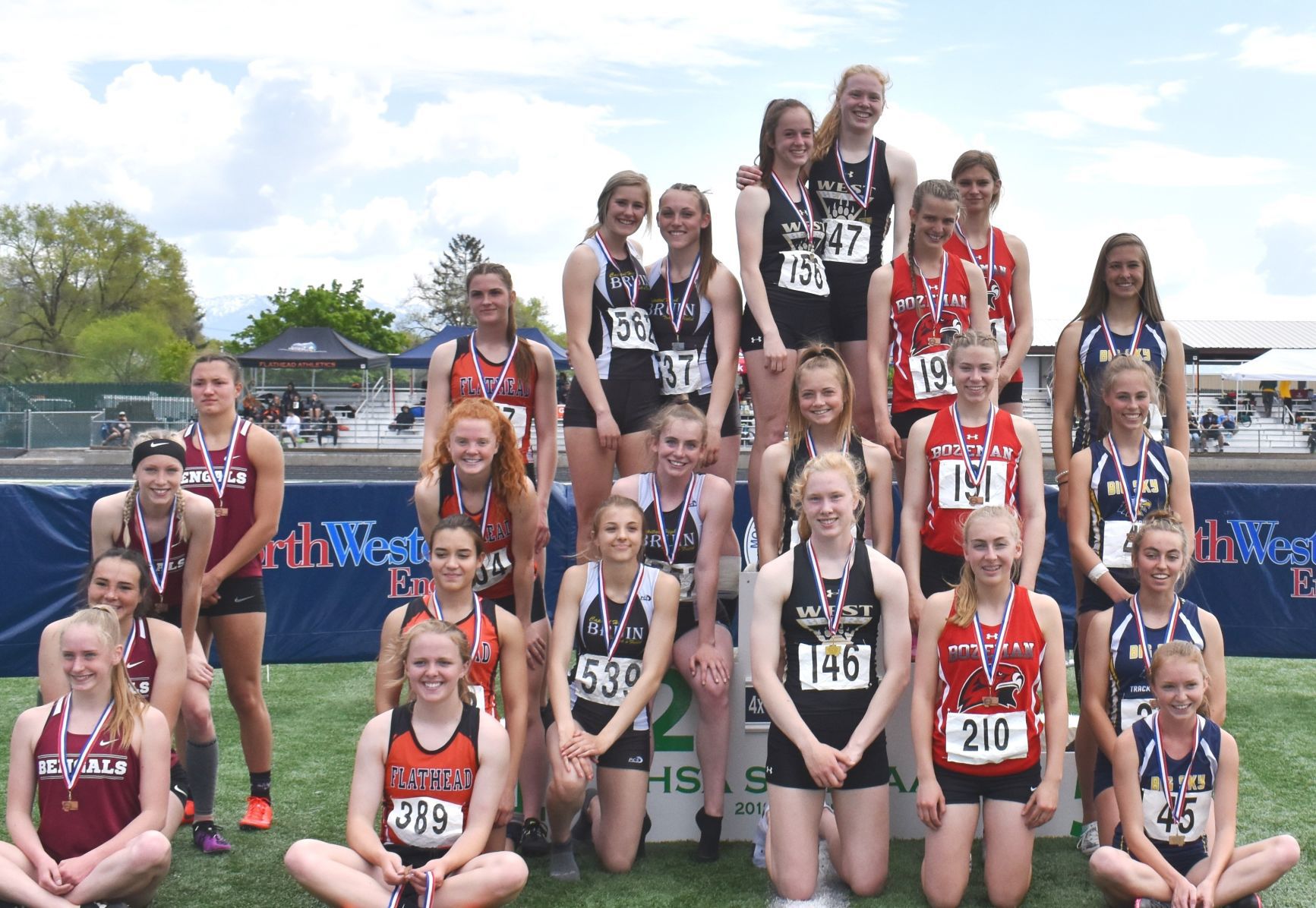The Billings West girls 400 meter relay team